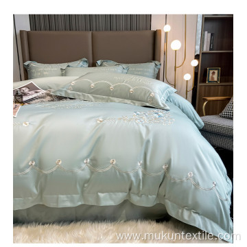 high quality 100s Cotton fabric embroidery bedding set
